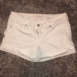 White denim shorts